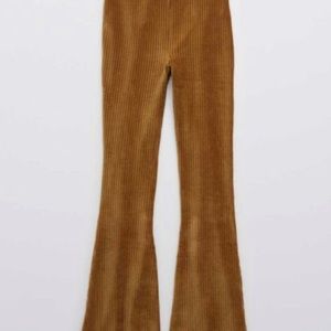 NEW Aerie Groove-On Velour High Waisted Flare Pant